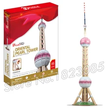 86 ШТ. Oriental Pearl tower 2016 Новый 3D Головоломка DIY Головоломки Сборки Модели Здания Комплект Архитектура Творческие подарки Детские Игрушки