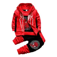 Спортивный костюм «Человек-паук» для мальчиков одежда весна-осень комплект из 3 предметов тренировочные костюмы для детей повседневная одежда толстовка+ спортивные штаны