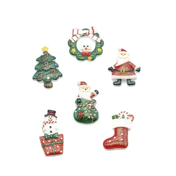 

David accessories Christmas glitter 3d resin Acrylic DIY HairBow Hair Accessories, DIY Holiday Decoration Crafts 25pcs,25Yc4964