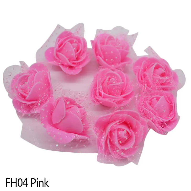50 шт./лот, 3,5 см, пенопластовые цветы ручной работы, искусственные из ПЭ пены, голова цветка розы, свадебное украшение для дома, сделай сам, скрапбукинг, ремесла - Цвет: Pink