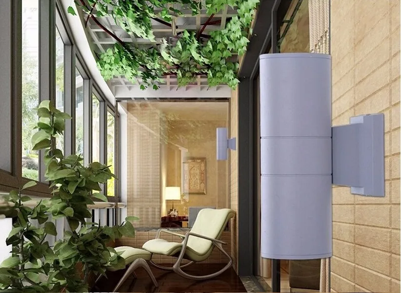 

Free Shipping 12pcs/lot Dimmable LED Wall Lamps Outdoor Lighting 14W AC110V 220V Black/White/Gray Body Aluminum Porch Spot Light