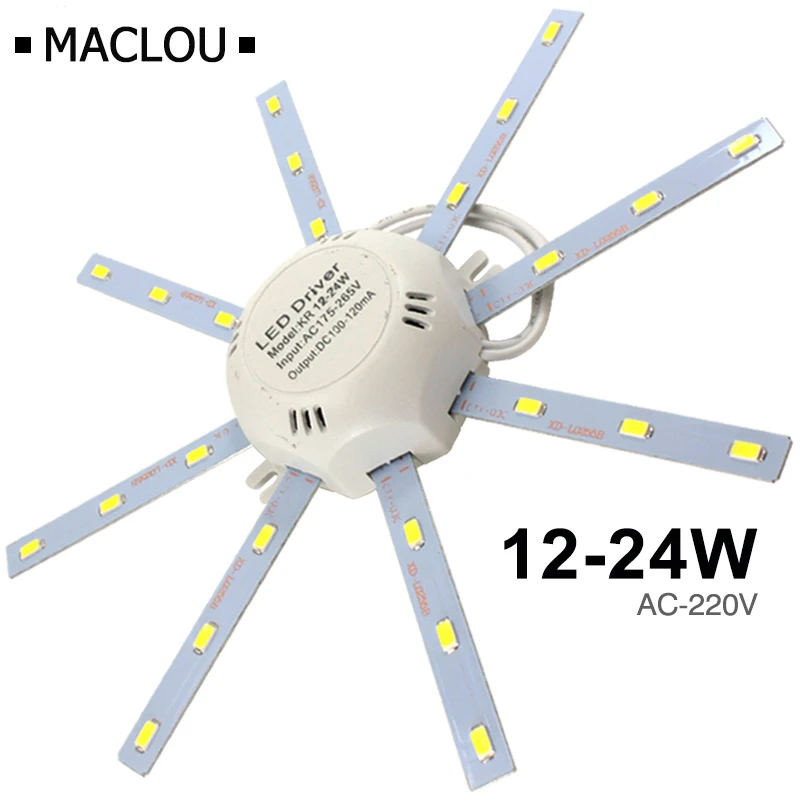 Goede Hoge Heldere LED Plafondlamp Buis Energiebesparende Indoor Lamp Plafon 12 W 16 W 24 W 220 V Printplaat Gemodificeerde Lamp Plaat Octopus Lichten
