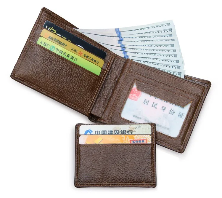 Geunine кожаный Классический B-fold Короткий Мужской кошелек Pocketbook 8015-3B