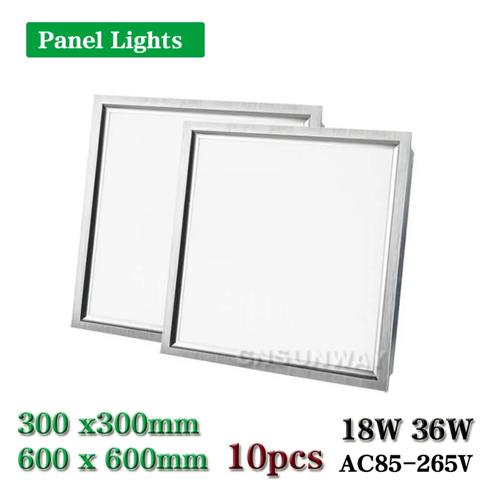 

LED panel light square lampada1X1 2x2 ft 300x300mm 600x600mm 18W 36W high bright led indoor ceiling lamp with led driver 10pcs