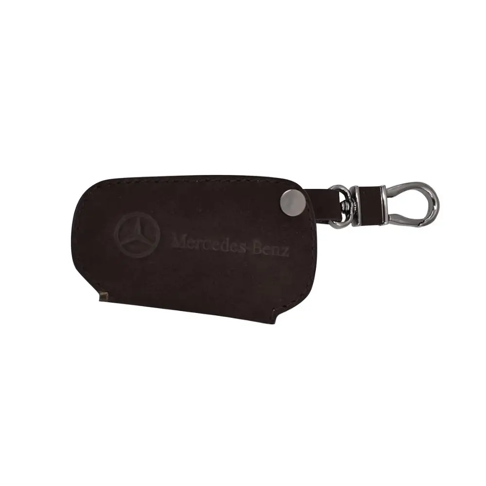 

Best quality top layer leather Vintage Car holder for Mercedes-Benz Auto Key case Card Bag Protective Cover Black 1pcs
