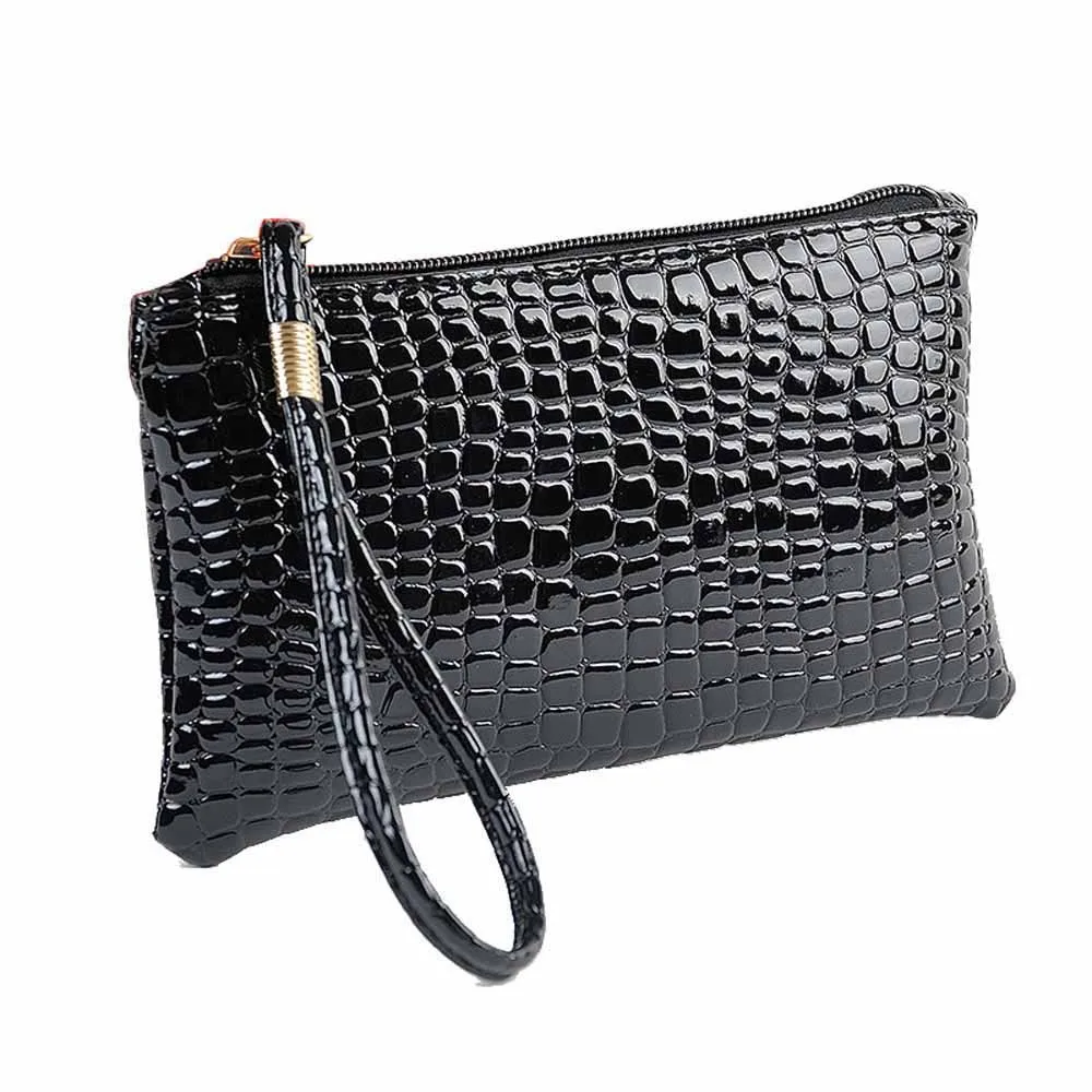 

Coin Purse Women Wallets Mini Money Bag Women Crocodile Leather Clutch Hand Bag Coin Purse Black Zipper Clutch carteira#L3$