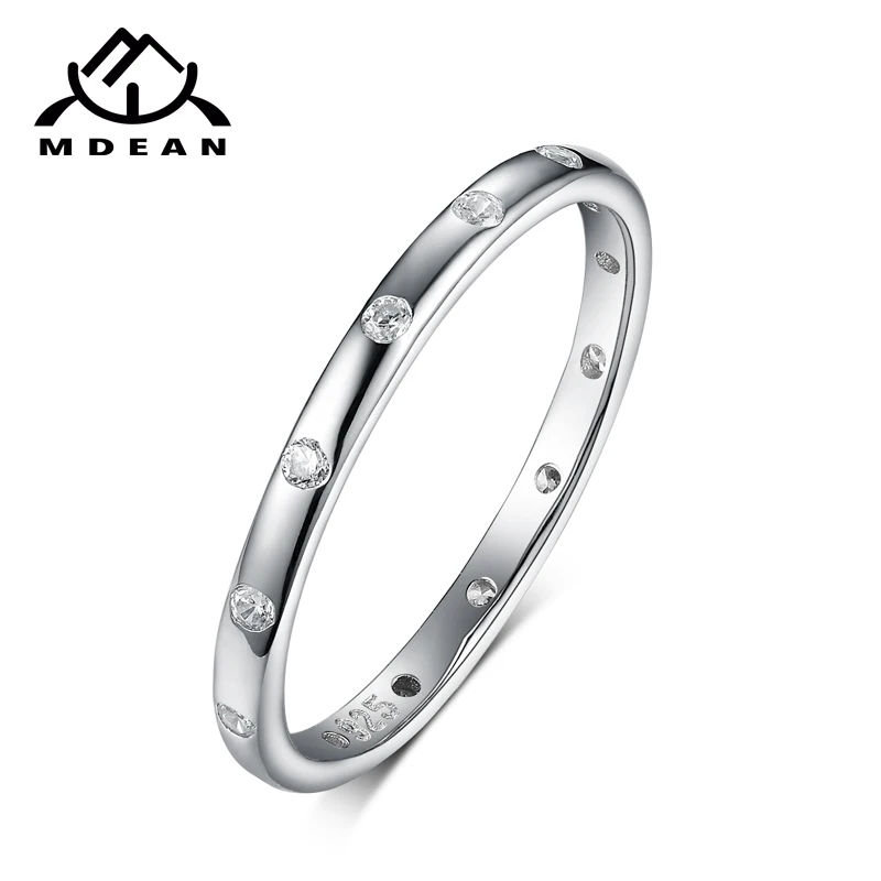 Женские круглые кольца MDEAN очаровательные обручальные цвета белого золота с