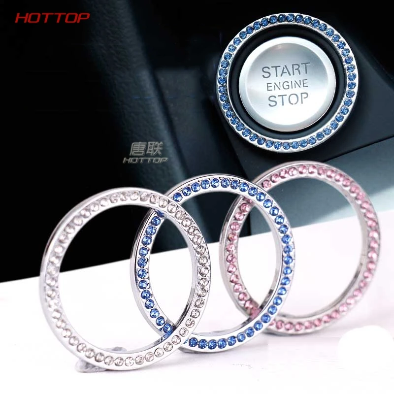 

Fashion Crystal Rhinestone Decor Car Engine Start Key Ring for Jaguar XF XFL XE XJ XJL F-Pace F pace fpace X761 XJ6 XKR XK8 X320