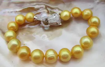 

charming 12-13mm south sea baroque gold pearl bracelet 7.5-8"