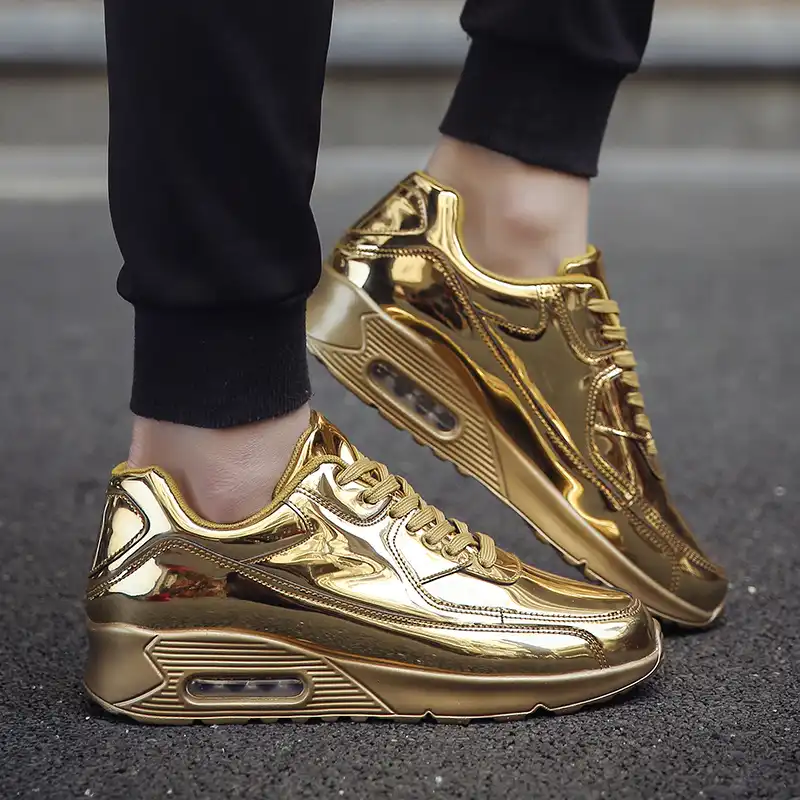 mens gold trainers