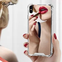 Roc Joan Mirror Case for iPhone X Anti Shock Hard Back Clear Soft TPU Frame Cover for iPhone XR XS Max Silver Gold Black Coque roc max resurfacing