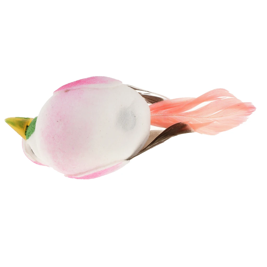 6Pieces Cute Small Artificial Feather Bird Foam Birds Photo Props Home Table Garden Bonsai Decor
