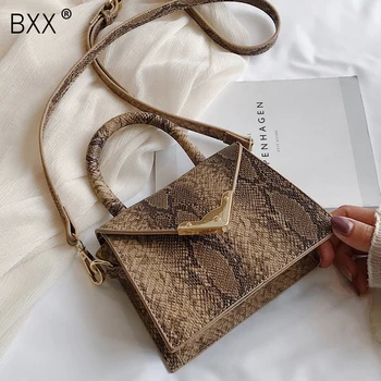 

[BXX] Women's Single Shoulder Crossbody Bag All-match 2020 Personality Snake Portable Bag Female Vintage Handbag Package HF206