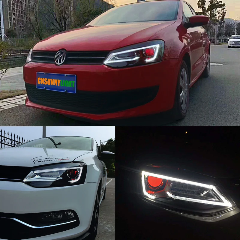 CNSUNNYLIGHT For Volkswagen Polo 2011-2017 Car Headlight Assembly with LED DRL Turn Signal Xenon HID Projector Lens Plug and Play (1)