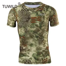 Летняя мужская камуфляжная тактическая футболка с короткими рукавами и круглым вырезом, Рыбалка Альпинизм, быстросохнущая стрейч-футболка