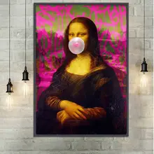 Мона Лиза bubblegum граффити Искусство Печать на холсте скандинавские настенные картины для спальни