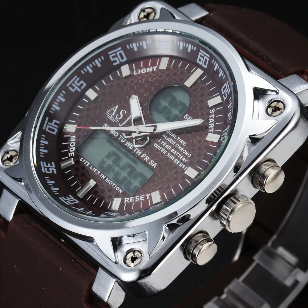

Luxury Brand Sport Watch Men LED Digital Reloj Hombre New Silicon Band Quartz Watch Vintage Steel Case Relogio Masculino 4835S