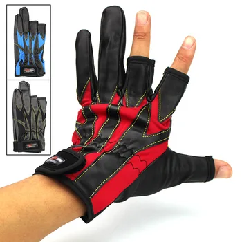 

Professional Outdoor Fishing Gloves 3 Fingers Cut Warm Leather Glove Finger Expose Anti-slip Waterproof