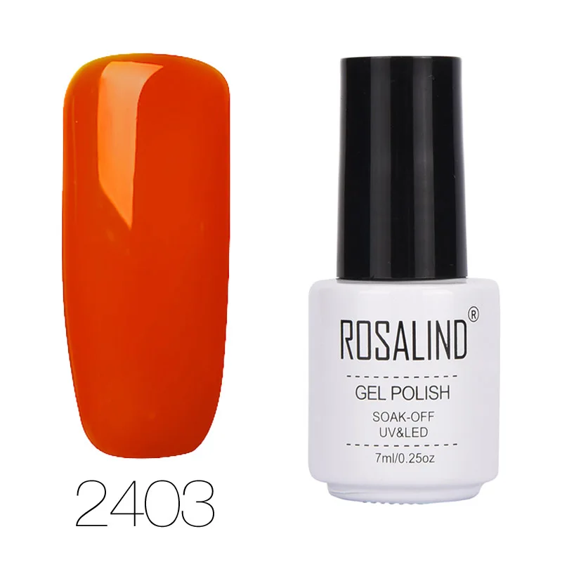 ROSALIND 7 мл чистый цвет серии набор гель-лаков для ногтей для маникюра замочить от ногтей белый флакон длительного действия гель-лаки праймер - Цвет: 2403
