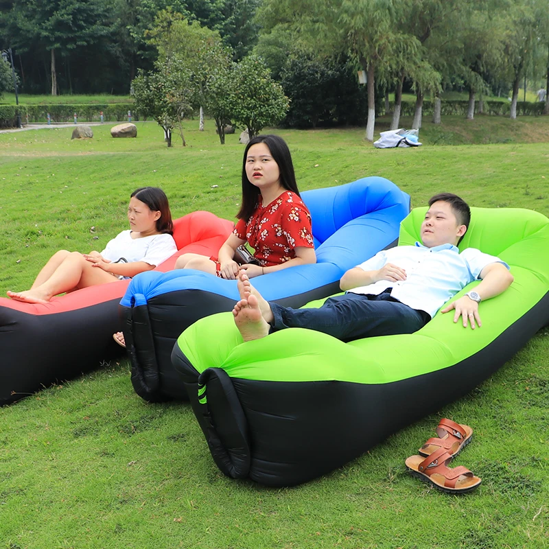 

2017 outdoor Rapid inflatable portable air beach bed Camping Sofa banana bean bag sleeping bags beach adult air sofa