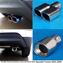 Hot For Hyundai Tucson 2015 2016 2017 2018 car cover muffler exterior end pipe dedicate stainless steel exhaust tip tail 1pcs
