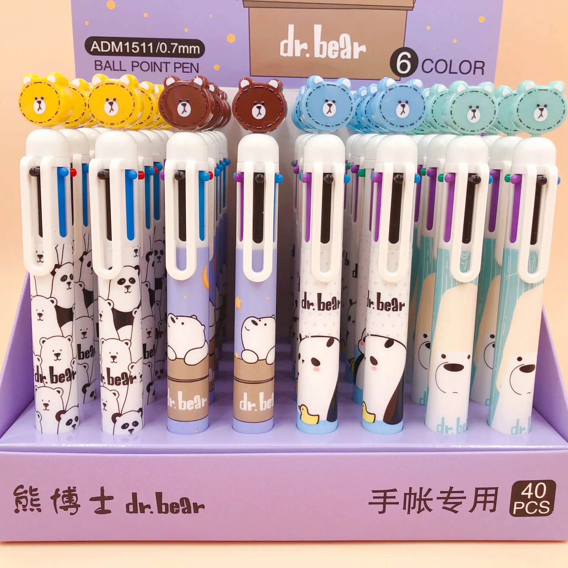 

Cute Cartoon Naked Bare Bear Family Cartoon 6 Colors Chunky Ballpoint Pen School Office Supply Gift Stationery Papelaria Escolar