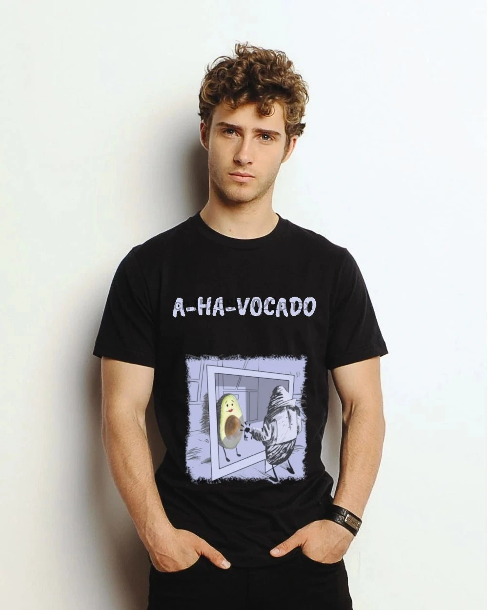 Унисекс A-HA на меня. Забавная футболка A-Ha-Vocado. Ностальгия 80-х. Футболка для мужчин |