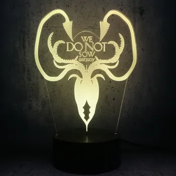 

WE DO NOT SOW GREYJOY 3D LED Lamp Game of Thrones super fans best gift useful souvenir night light exhibition lava display