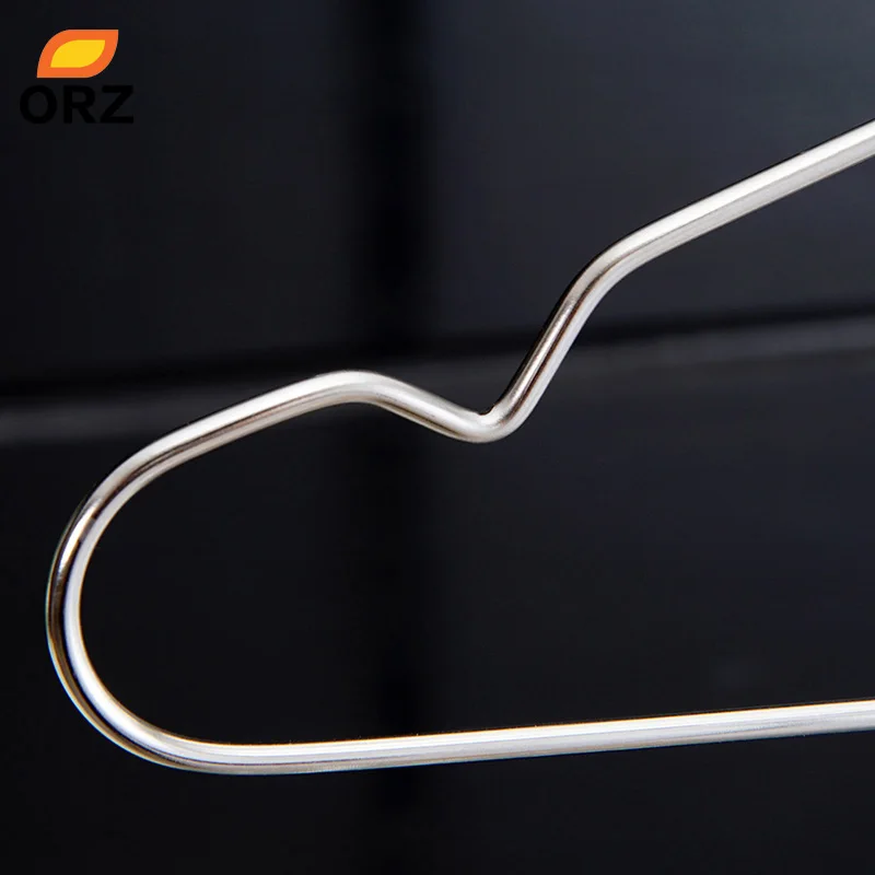 ORZ 10PCS Clothes Hangers Stainless Steel Solid Wire Metal Holders Drying High Quality Clothing Shirt Hangers Clothes Rack