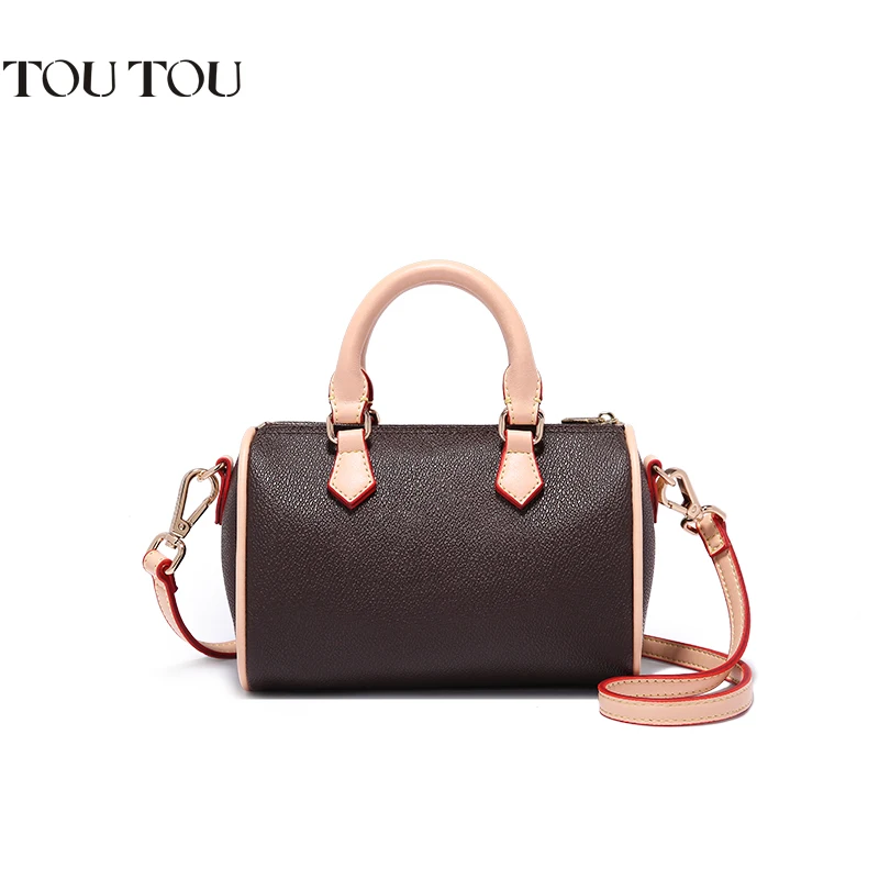 TOUTOU the same instagram bag is so popular that it goes with mini pillow bag and portable Boston bag free shipping - Цвет: Кофе