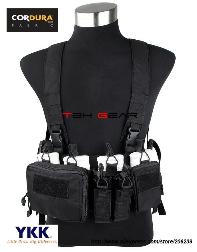 TMC 7.62 Tactical Chest Rig Black Cordura Military Airsoft Chest Rig