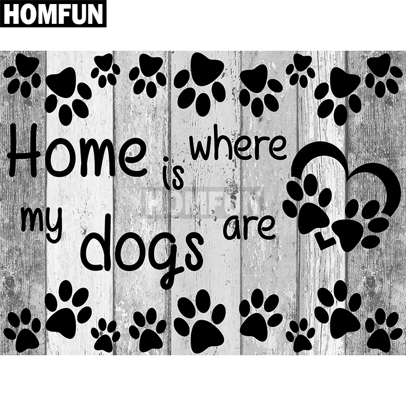 HOMFUN полный квадратный/круглый дрель 5D DIY алмазная живопись &quotHome &amp собаки&quot