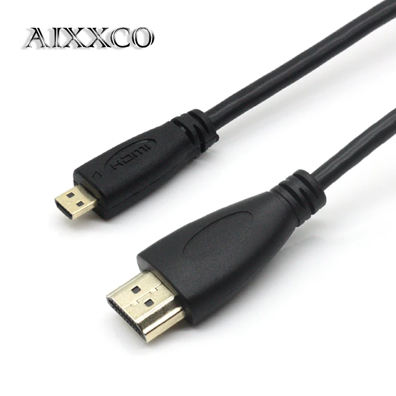 AIXXCO высокоскоростной 1 м 1,5 м 2 м 3 М V1.4 папа-разъём HDMI папа Micro HDMI кабель 1080p 1440p для HDTV PS3 xbox 3D lcd