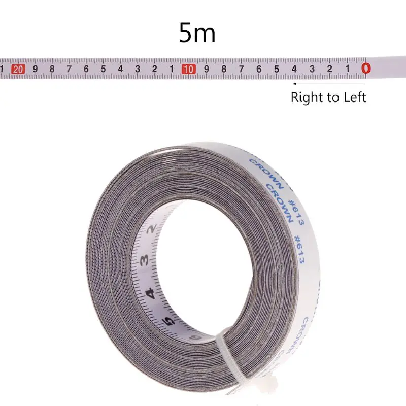 Торцовочная пила трек ленты мера Самостоятельная защитный слой с клейкой подложки метрических Сталь линейка 1/2/3/5M инструменты для анализа и измерений - Цвет: reverse-5m