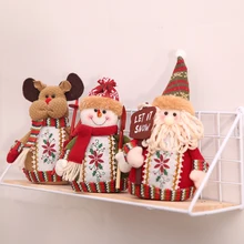 2018 Christmas Decoration Ornaments Cartoon Santa Claus Snowman Elk Xmas Decor For Home Desk Garden Party Supplies Children Gift