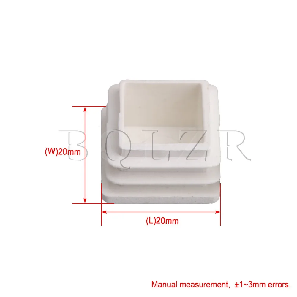 20x BQLZR 20x20MM 25x25MM 30x30MM White Square Tubing Plastic Hole Plug End Caps Cover Tube Table Glide Insert Finishing Plug 20x BQLZR 20x20MM 25x25MM 30x30MM White Square Tubing Plastic Hole Plug End Caps Cover Tube Table Glide Insert Finishing Plug