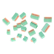 5 шт. HUXUAN KF141R KF141V 2,54 мм шаг PCB прямое стопы разъемы 2/3/4/5/6/7/8/9/10P Весна Screless Медь клеммной колодки