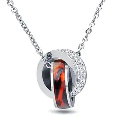 Модное титановое стальное ожерелье с подвеской Круглый Круг Стразы ожерелье Свадебная вечеринка женские украшения подарок