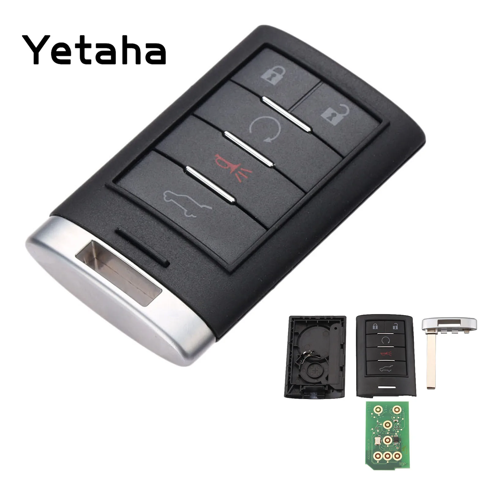 

Yetaha 315MHz Remote Key For CADILLAC ATS SRX XTS 2010 2011 2012 2013 2014 2015 5 Buttons Keyless Entry Car Key With ID46 Chip