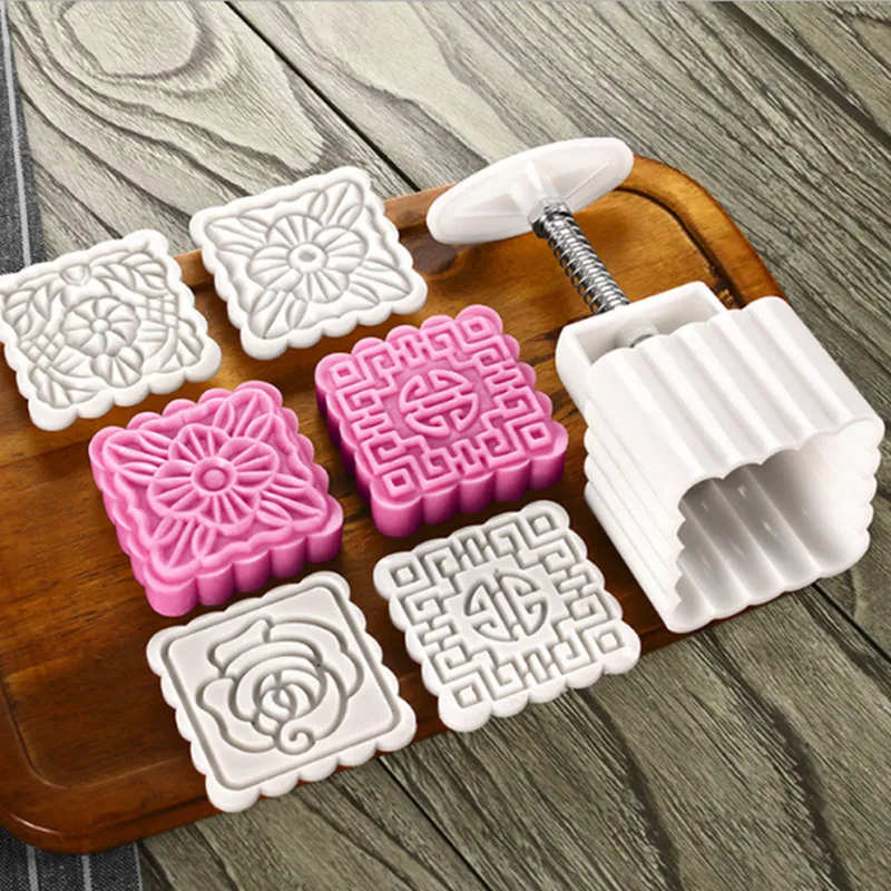 100 Grams Square Flower Shaped Moon Cake Mold Chinese Traditional