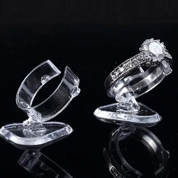 

Free Shipping 100pcs/lot Hot Sale Jewelry Package Ring Base Plastic Transparent Packaging Jewelry Base