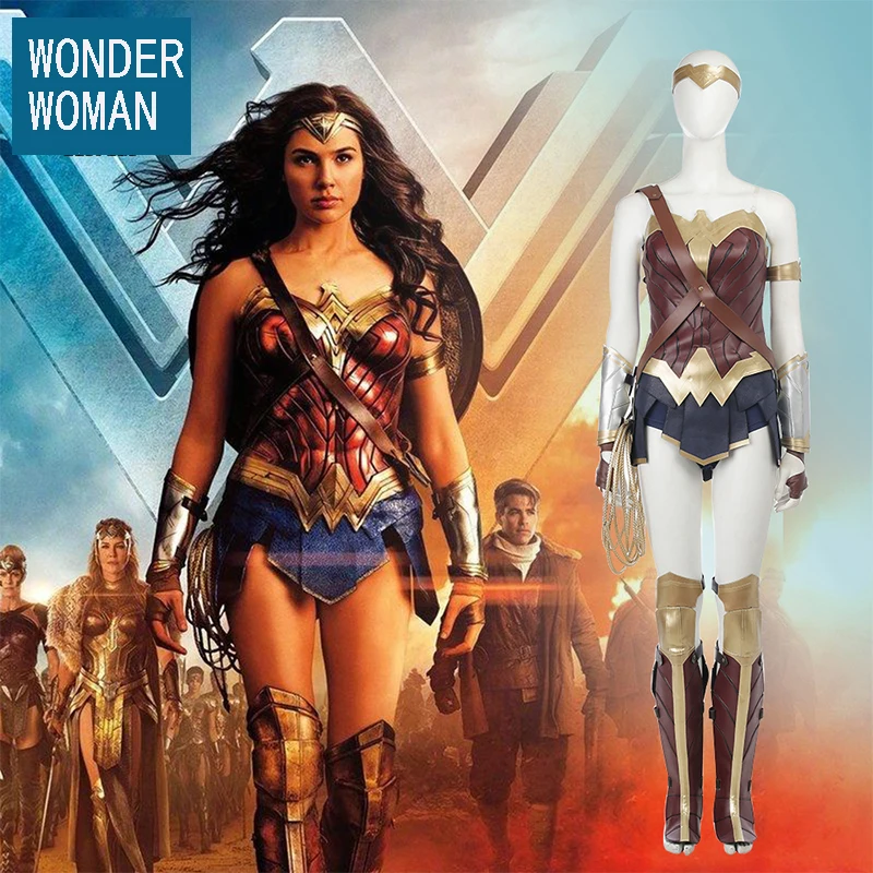 Бэтмен против Супермена: Dawn of Justice Wonder Woman Косплей Костюм с манжетами тиара полный