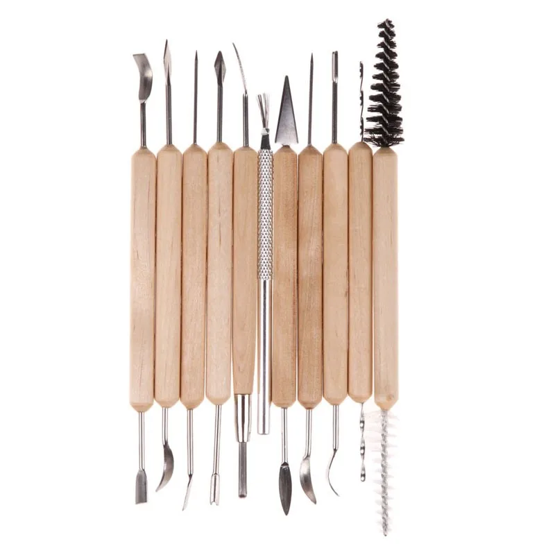 

11 PCS/set Professional Clay Sculpting Wax Carving Pottery Tools Sets Polymer Modeling Z
