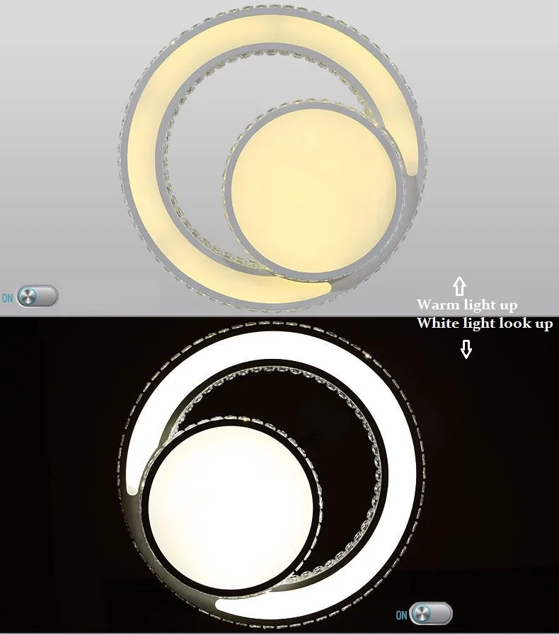 Кольцо Хрустальный акриловый светодиодный потолочный светильник для гостиной, спальни, столовой, дома и бизнеса, затемняющий потолочный светильник