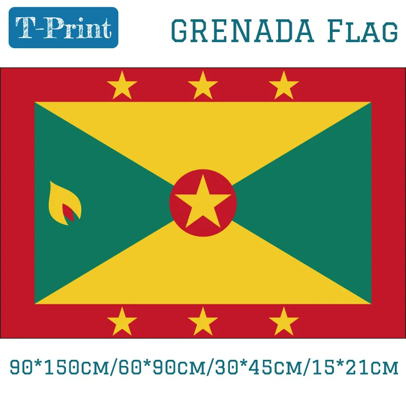 

Free shipping 30*45cm/15*21cm Grenada National Flag 90*150cm/60*90cm 3x5 Feet Polyester 100d Digital For World Cup