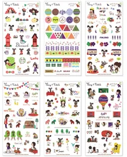 SST 6 Sheets Girl and Dog Stickers DIY Albums Diary Decoration Cartoon Scrapbooking Kindergarten Baby Gift