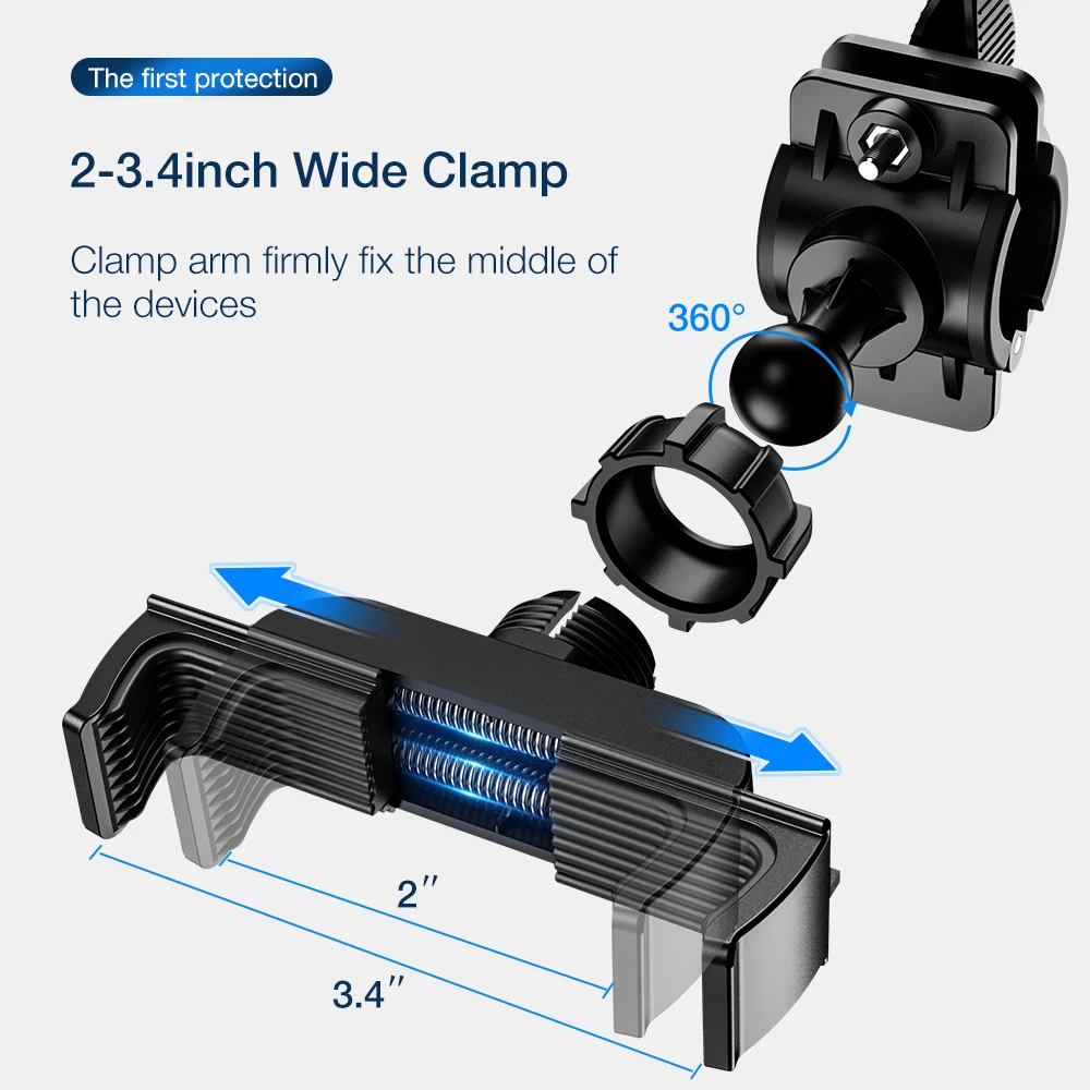 FLOVEME Silikon Fahrrad Telefon Halter 360 rotation Nicht-slip Bike Lenker Clip Stehen GPS Halterun