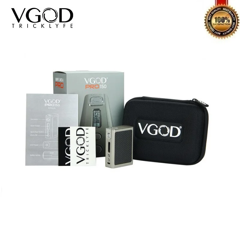 

Original VGOD Pro 150 Box Mod 150W Electronic Cigarette TC Mod 18650 fit for VGOD Pro Drip RDA PRO RII RDTA Vape Tank Vaporizer