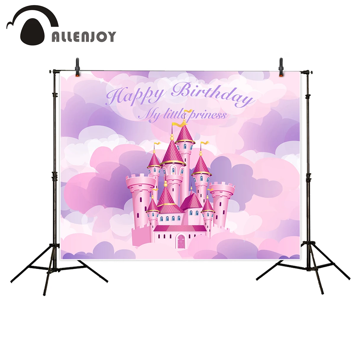 Allenjoy фон для фотосъемки фиолетовые розовые белые облака розовый замок с днем