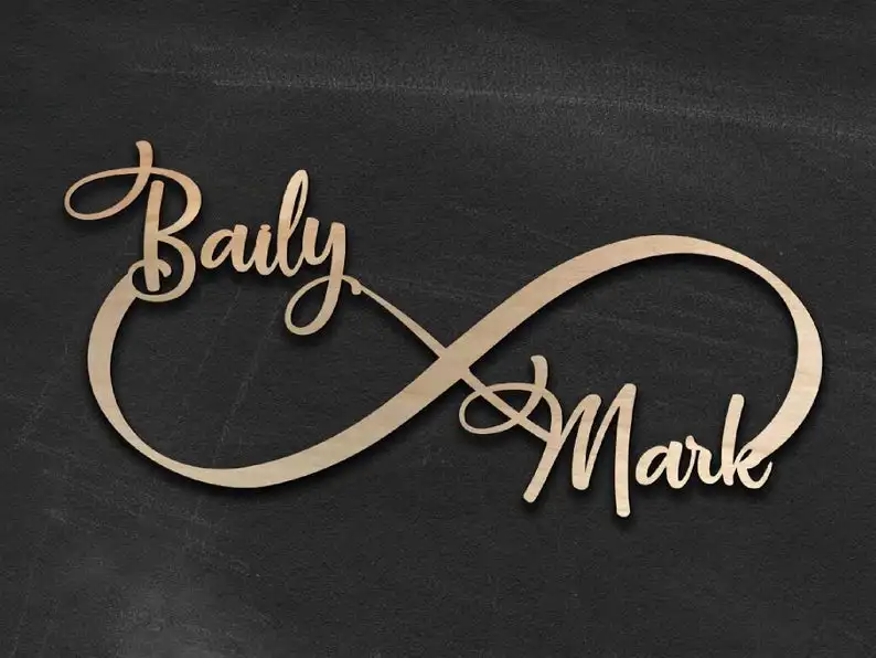 

Wooden Custom name Infinity wedding wall decor,party photo booth props, bedroom sign, wedding decoration,custom name sign